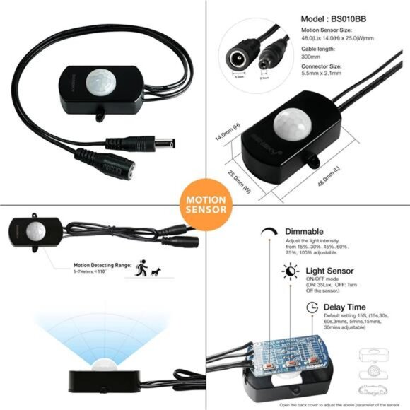 Dimmable Motion Sensor LED StripLight Under Cabinet Lighting Kit,LED Strip Light - Picture 3 of 7